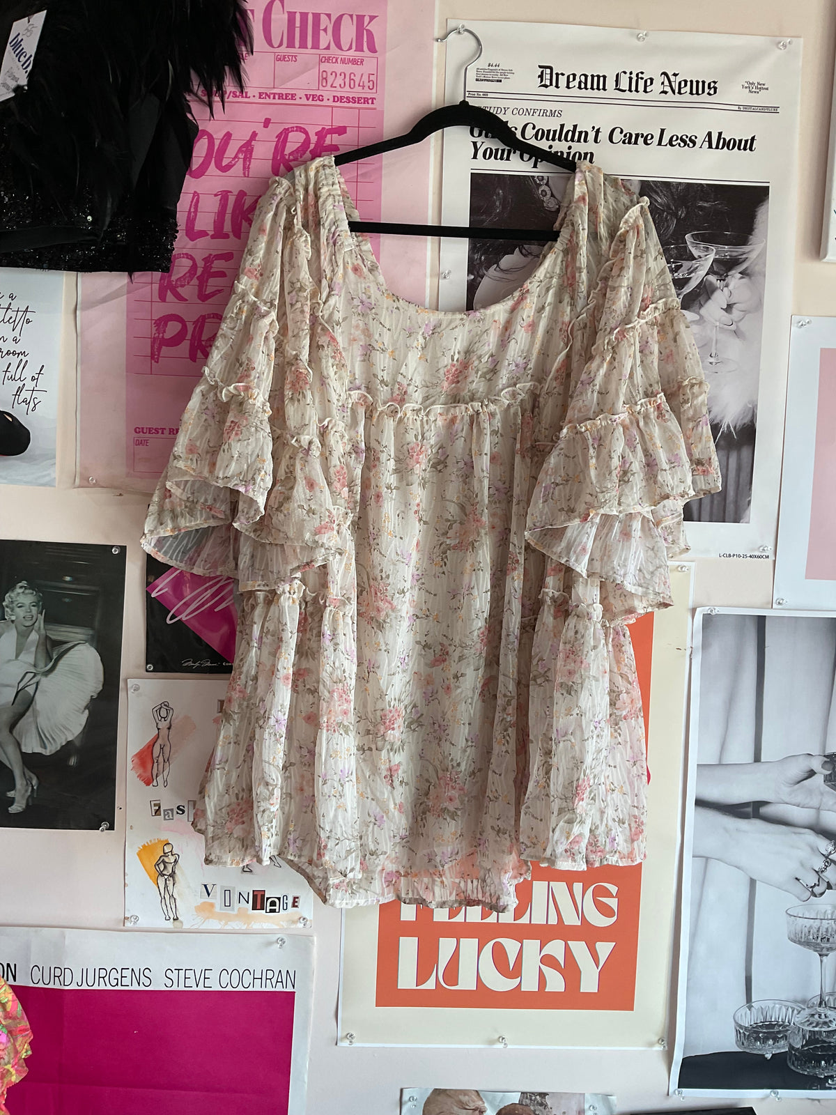 Cream floral dress