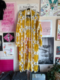 Yellow crochet maxi cardigan