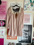Long sleeve pink floral mini dress
