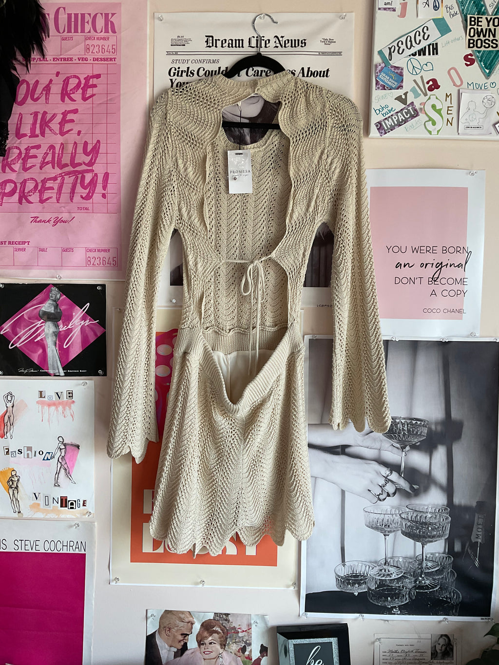 Crochet knit romper