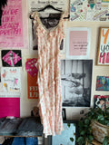 Long floral dress with ruffles