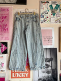 Striped light wash jeans